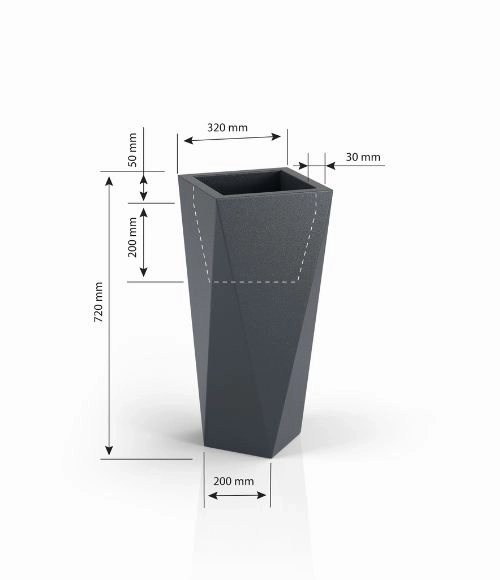 Pot de fleur design MONUMO VASO blanc avec éclairage