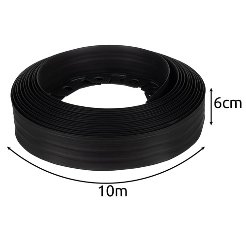 Bordure de jardin 6 cm x 10 m noire