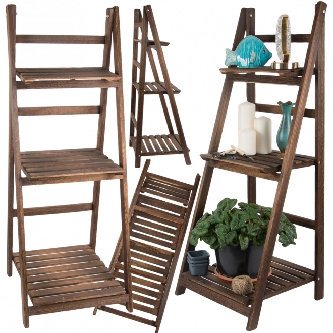 Support en bois à échelle pour plantes