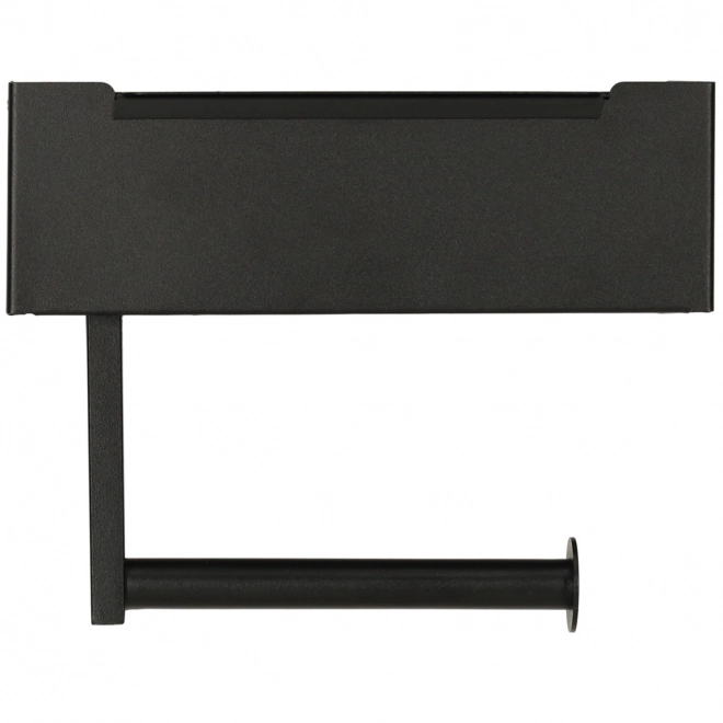 Porte-papier toilette avec étagère et espace de rangement noir