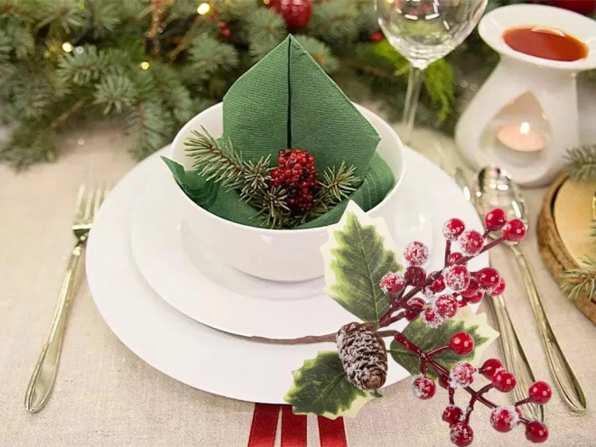 Décoration de table en sorbier de Noël