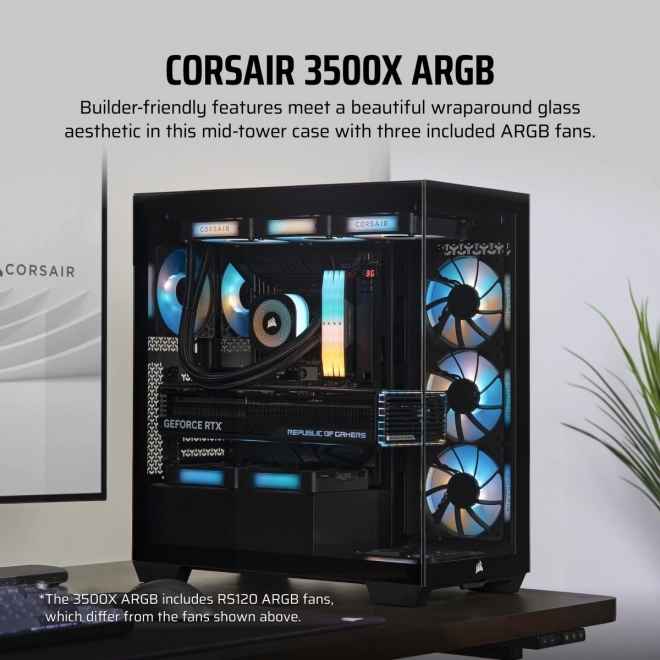 Boîtier d'ordinateur Mid-Tower 3500X ICUE LINK RGB TG noir