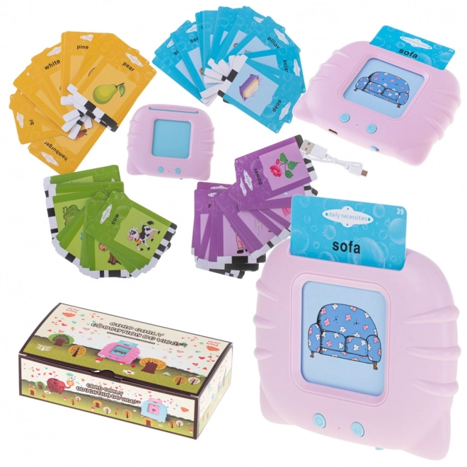 Lecteur éducatif rose pour cartes pour l'étude des mots anglais