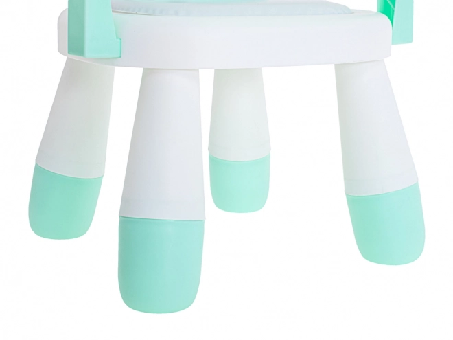 Chaise de nourrissage et de jeu avec table turquoise