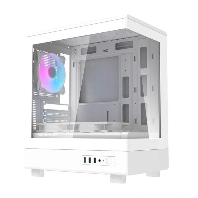Boîtier d'ordinateur Darkflash avec ventilateurs aRGB blanc