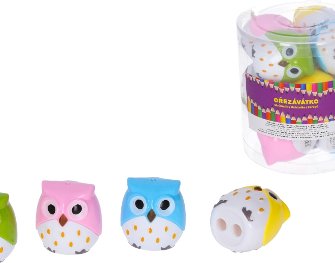 Taille-crayon double avec réservoir – chouette