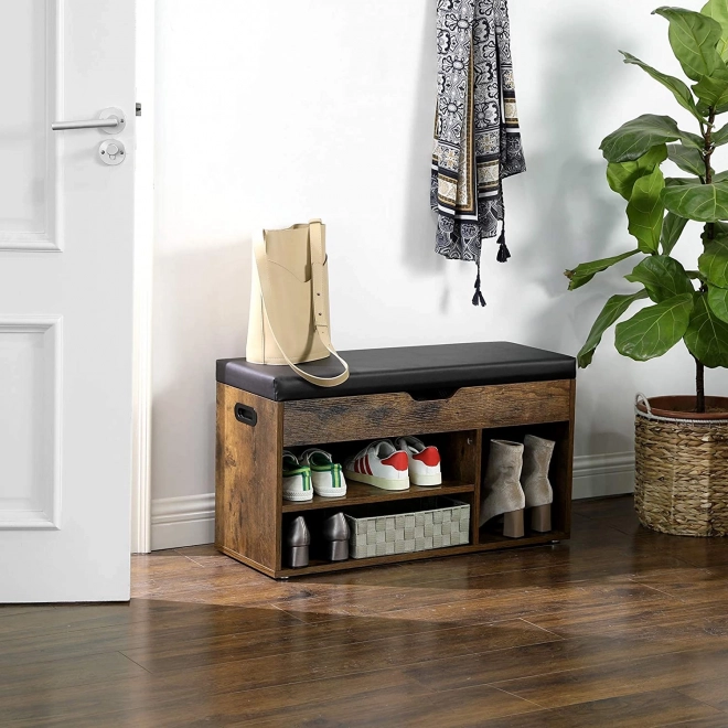 Banc à chaussures en bois de style loft