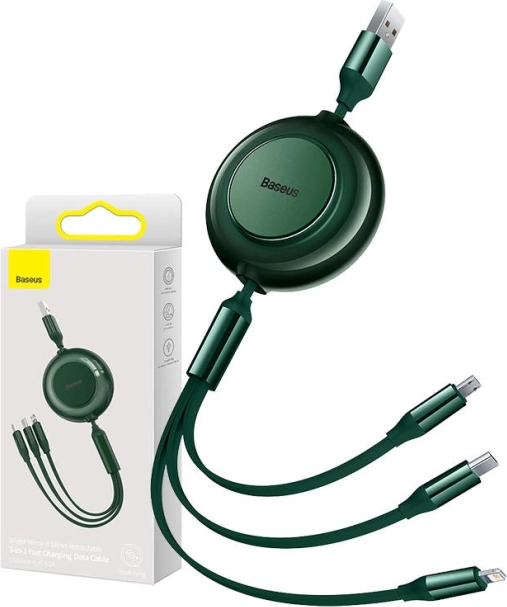 Câble Baseus 3‑en‑1 pour Micro USB / USB‑C / Lightning