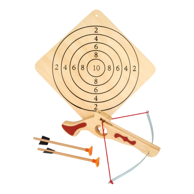 Petite arbalète avec flèches et cible