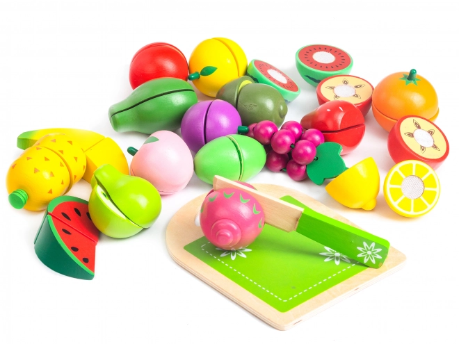 Fruit en bois à découper, 20 pièces ECOTOYS