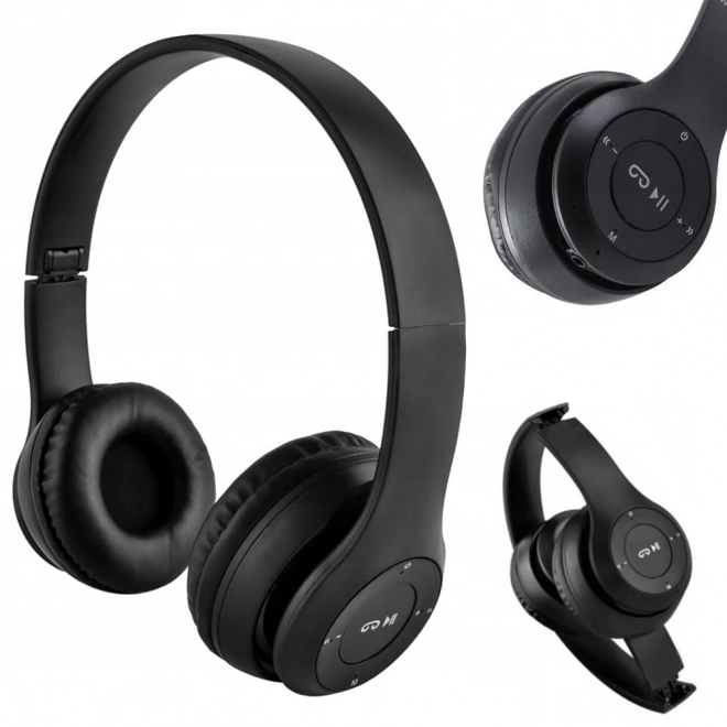 Casque sans fil p47 bluetooth microphone mp3 – Noir