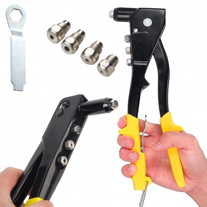Outil à riveter manuel avec 4 embouts