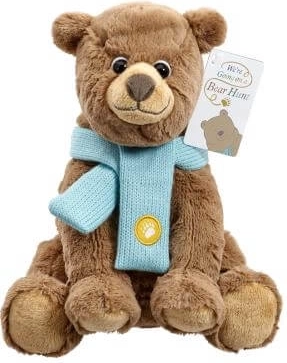 Ours en peluche avec écharpe bleue
