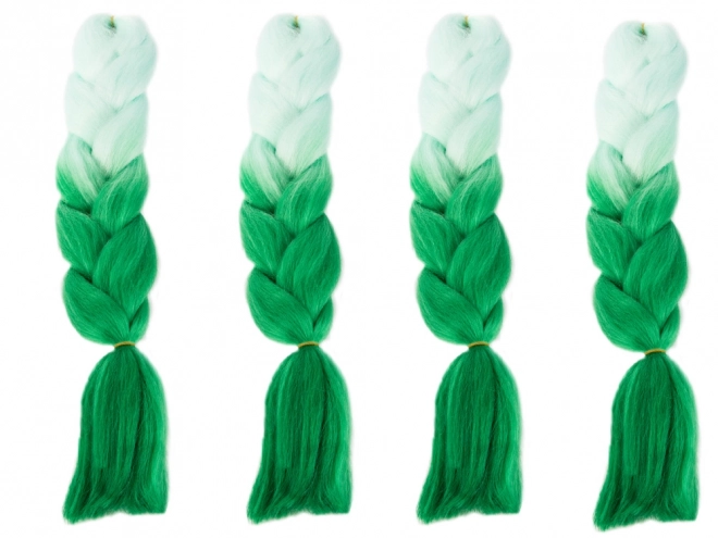 Cheveux tressés synthétiques en ombré vert