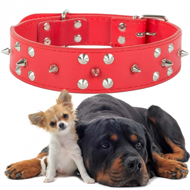 Collier réglable pour chiens avec clous en cuir écologique