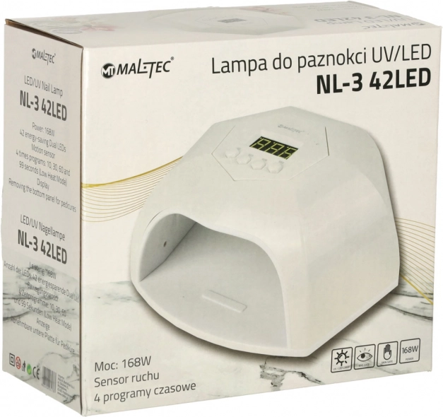 lampe uv/led pour ongles 168 W, 42 led, minuteur et capteur de mouvement
