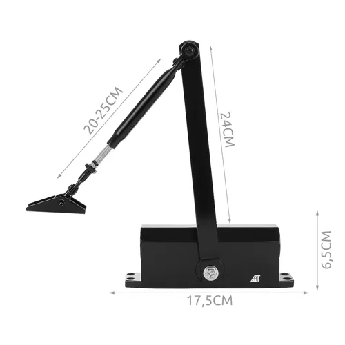 Ferme-porte noir 40-60kg Malatec 23598a