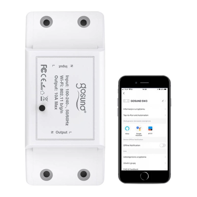 Interrupteur Intelligent WiFi Gosund SW3, Tuya