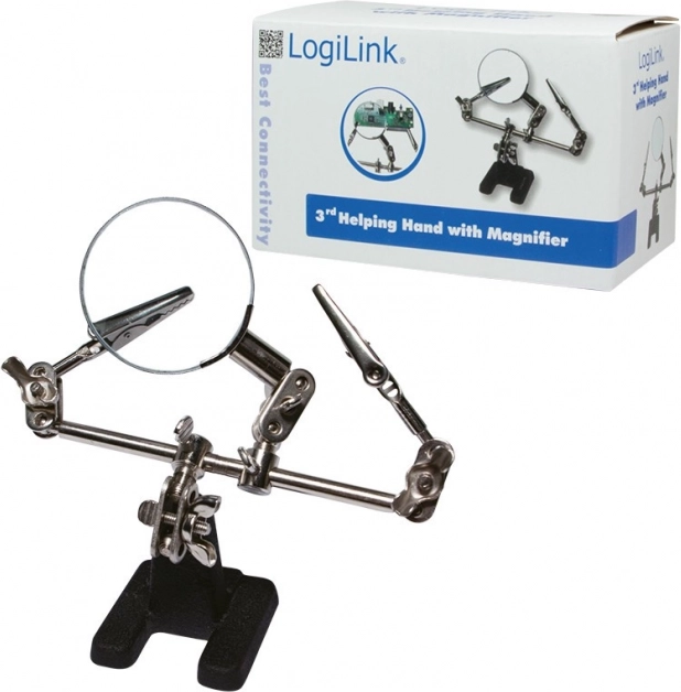 Support troisième main avec loupe