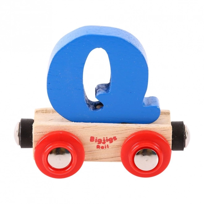 Wagon en bois Bigjigs Rail avec la lettre Q