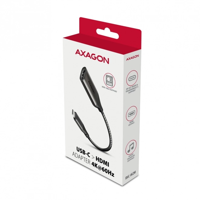 Adaptateur USB-C vers HDMI 4K/60Hz en aluminium, câble de 25 cm