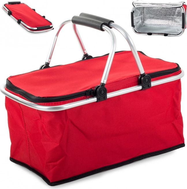 Panier pique-nique pliable thermique – rouge