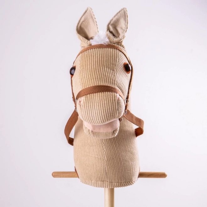 Cheval en velours côtelé sur bâton Bigjigs Toys