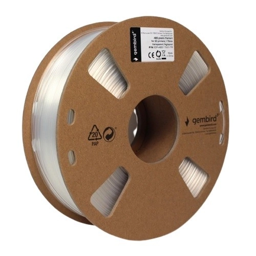 Filament pour imprimante 3D ABS/1,75 mm/transparent