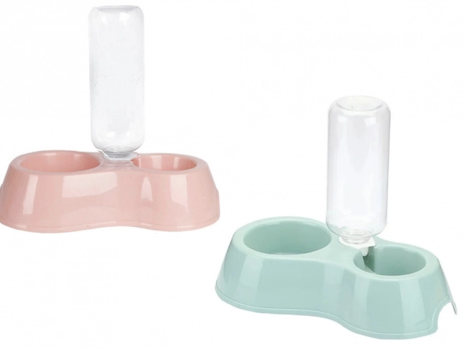 Double bol avec distributeur d'eau pour chiens et chats