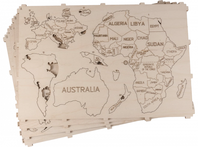 Carte en bois du monde WOODEN CITY grande