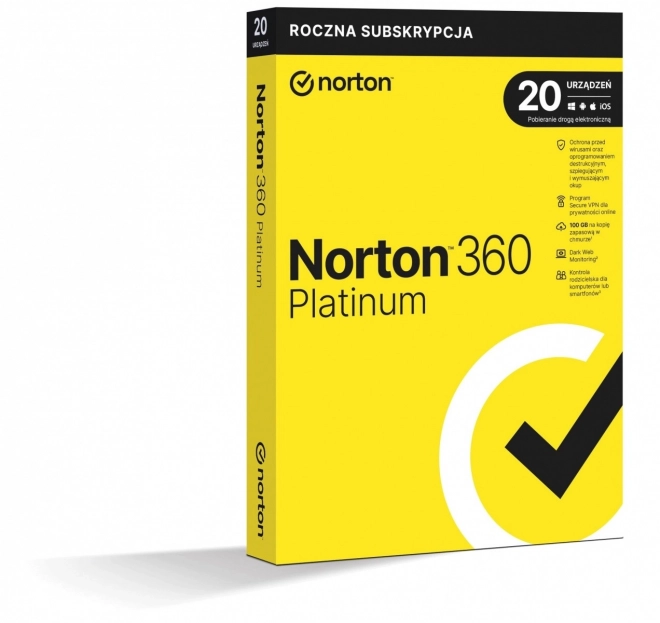 Norton 360 Platinum, 100 Go, 1 utilisateur, 20 appareils, 1 an