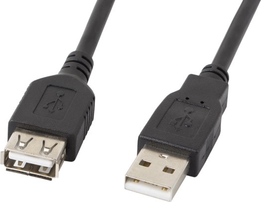 Câble rallonge USB 2.0 AM–AF noir 1,8 m