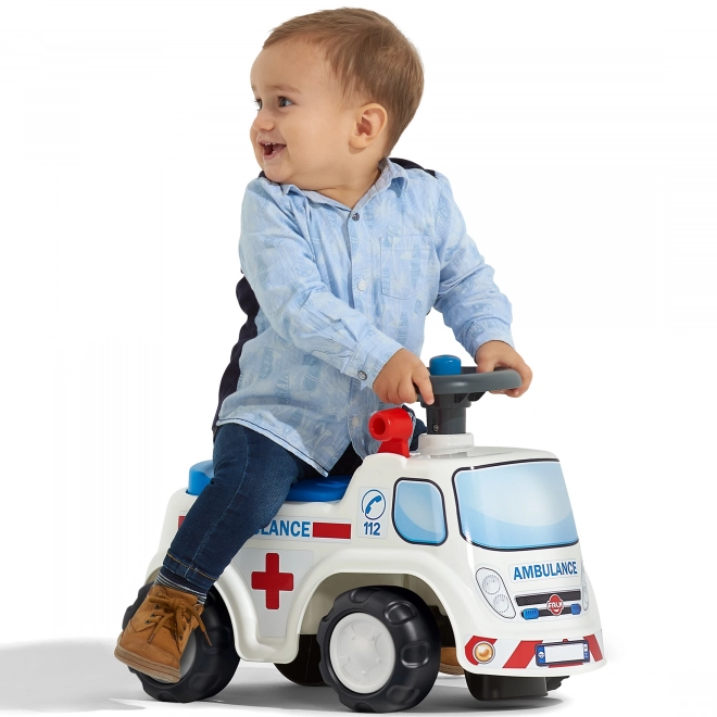 FALK Porteur Ambulance avec siège ouvrant et klaxon sur le volant