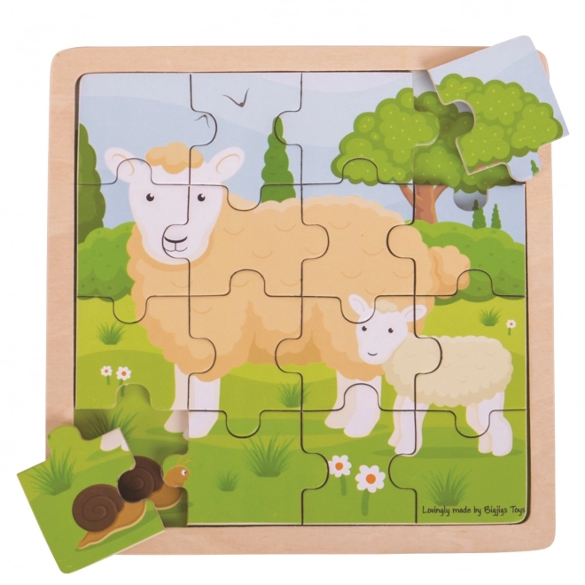 Bigjigs Toys puzzle - Mouton avec agneau