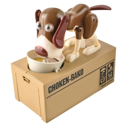 Tirelire chien marron clair