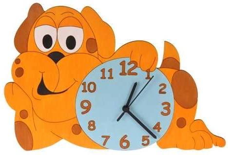 Horloge en bois pour enfants Chien