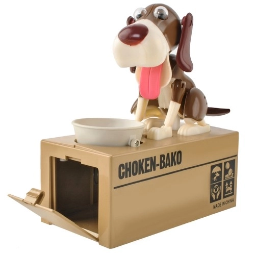 Tirelire chien marron clair