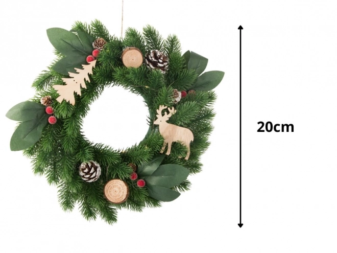 Couronne de Noël LED avec décorations