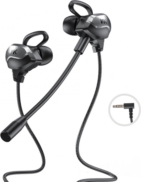 Écouteurs de jeu filaires intra-auriculaires WEKOME ET-Y30 avec connecteur 3,5 mm – noir