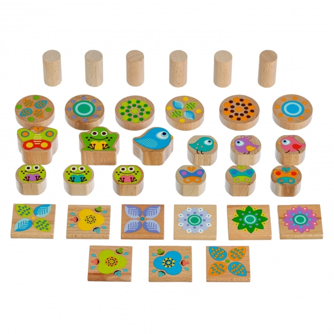 Lucy & Leo Petits amis - jeu d'équilibre en bois avec modèles 33 pièces
