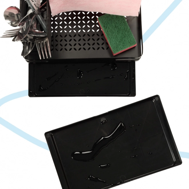 Organisateur de cuisine pour l'évier Étagère pour ustensiles de cuisine noir