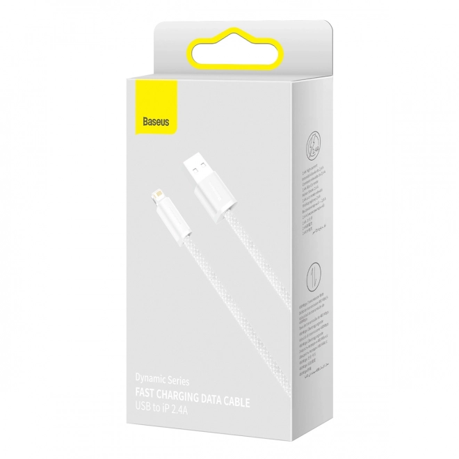 Baseus Dynamic câble USB vers Lightning, 2,4 A, 2 m (blanc)