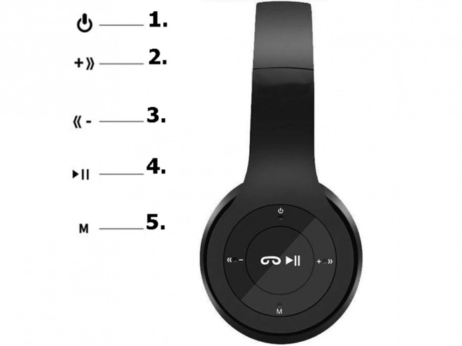 Casque sans fil p47 bluetooth microphone mp3 – Noir