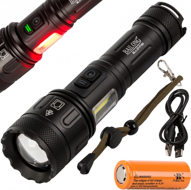 Lampe tactique Bailong CREE LED XHP160 avec fonction power bank