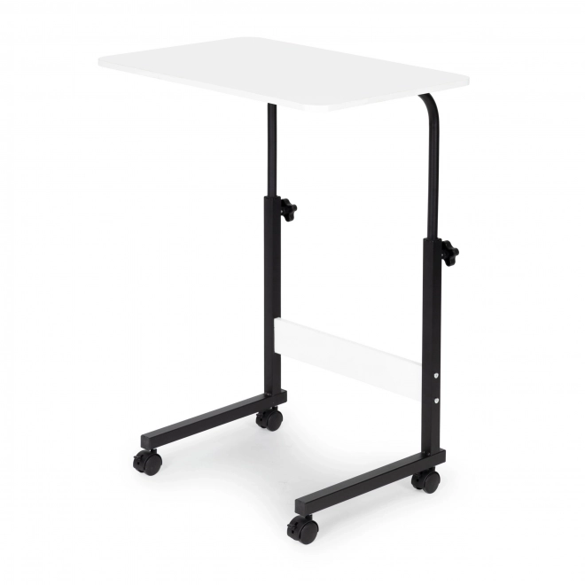 Tablette pour ordinateur portable avec roulettes, table attachée au fauteuil convertible - blanc