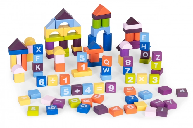 Ensemble éducatif en bois coloré - cubes pour enfants 108 pièces