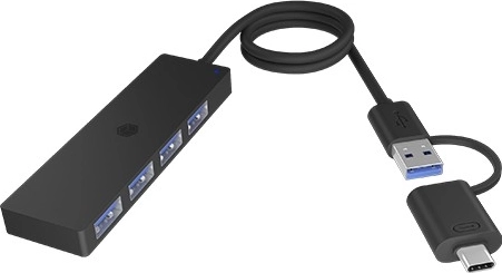Hub à 4 ports USB Type‑A avec connecteur Type‑C/A