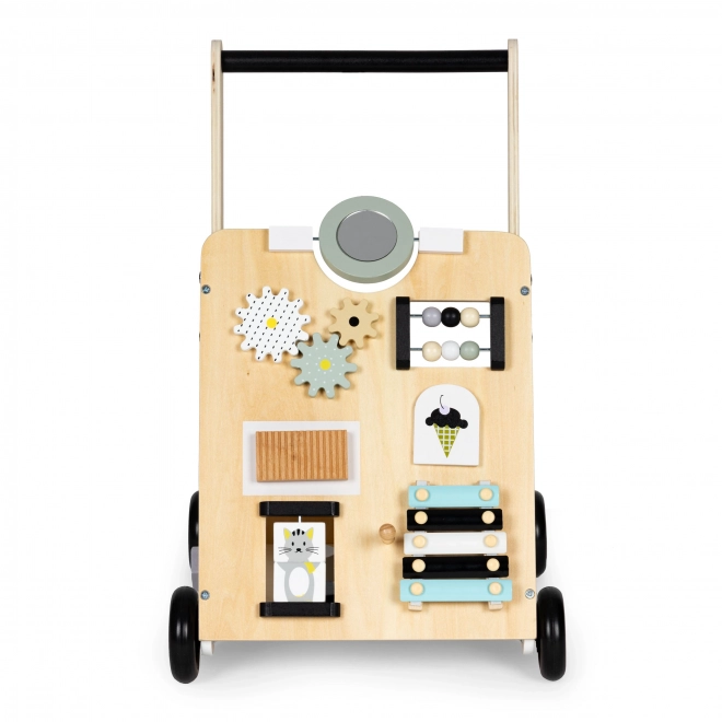 Chariot éducatif en bois poussable pour enfants