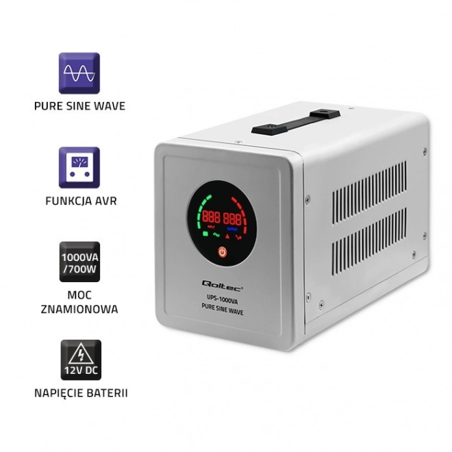 Alimentation de secours Qoltec Pure Sine Wave UPS 1000VA
