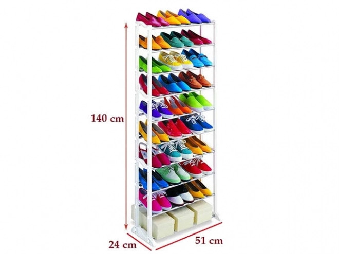 Étagère à chaussures en métal pour 30 paires